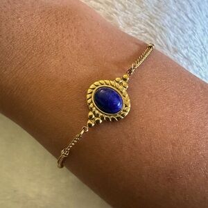✨2 for $30✨ Egyptian Revival Cabochon Stone Gold Bracelet Deco, Greek, Grecian